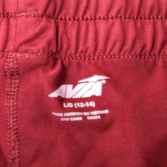 Avia Athletic Shorts Womens L 12-14 Red with Inner Lining Elastic Waist Stretch - Picture 2 of 7